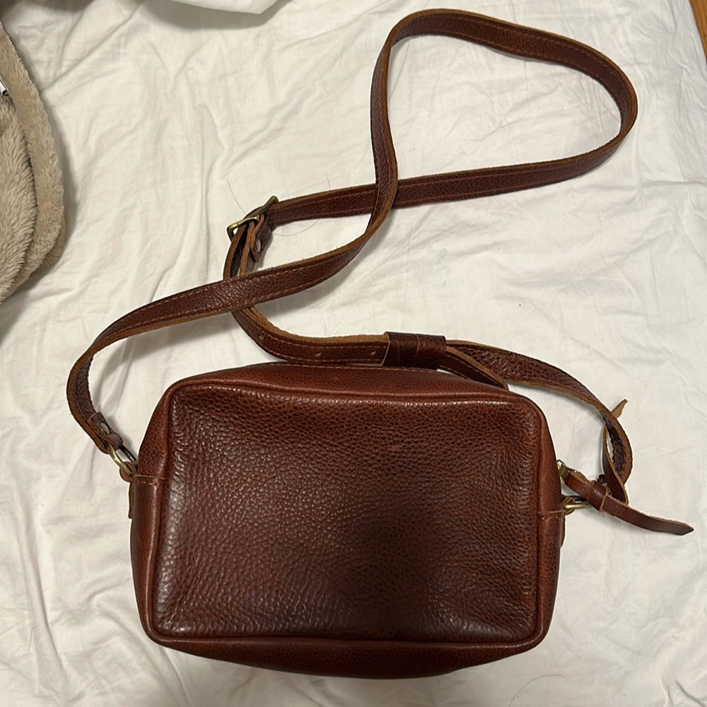 Portland Leather “The Toaster Bag” Brown Pebbled Camera Crossbody in Nutmeg